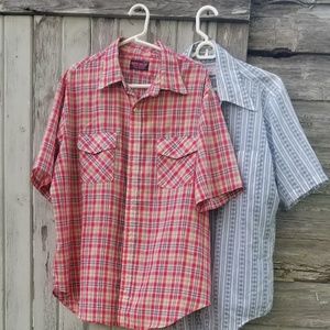 Red Plaid Casual Dress Shirt